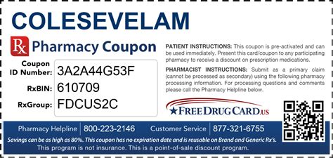 colesevelam 625 mg coupons free